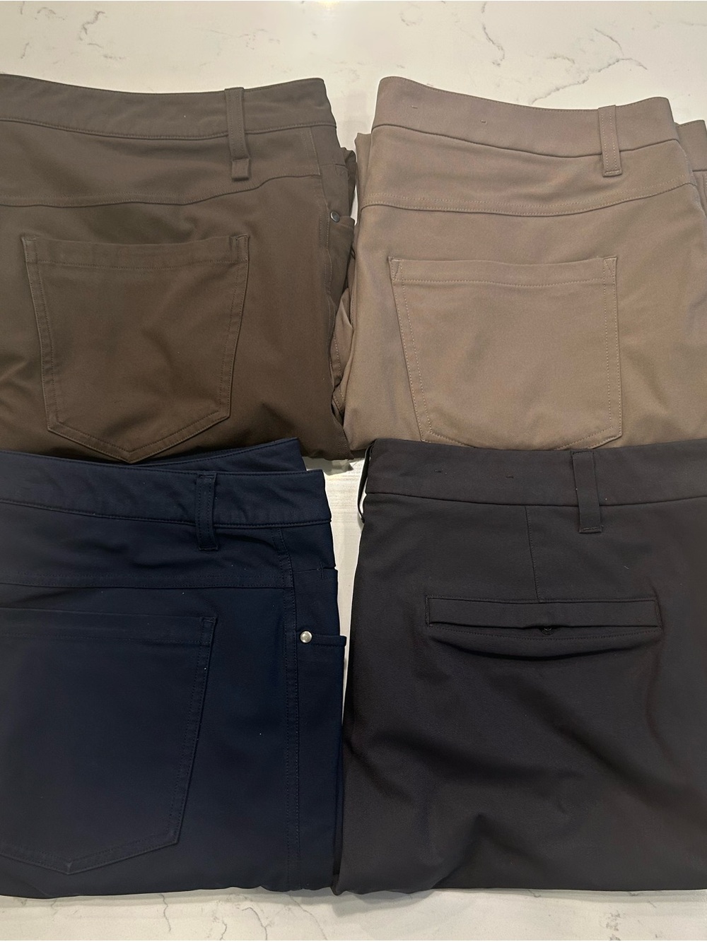 Lululemon Athletica Men's Pants - Dark Green, Tan, Navy, and Charcoal Gray (Lot)